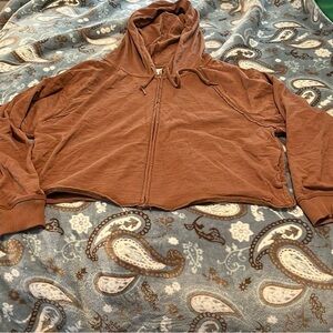 Brown colored crop zipper sweatshirt from VS PINK